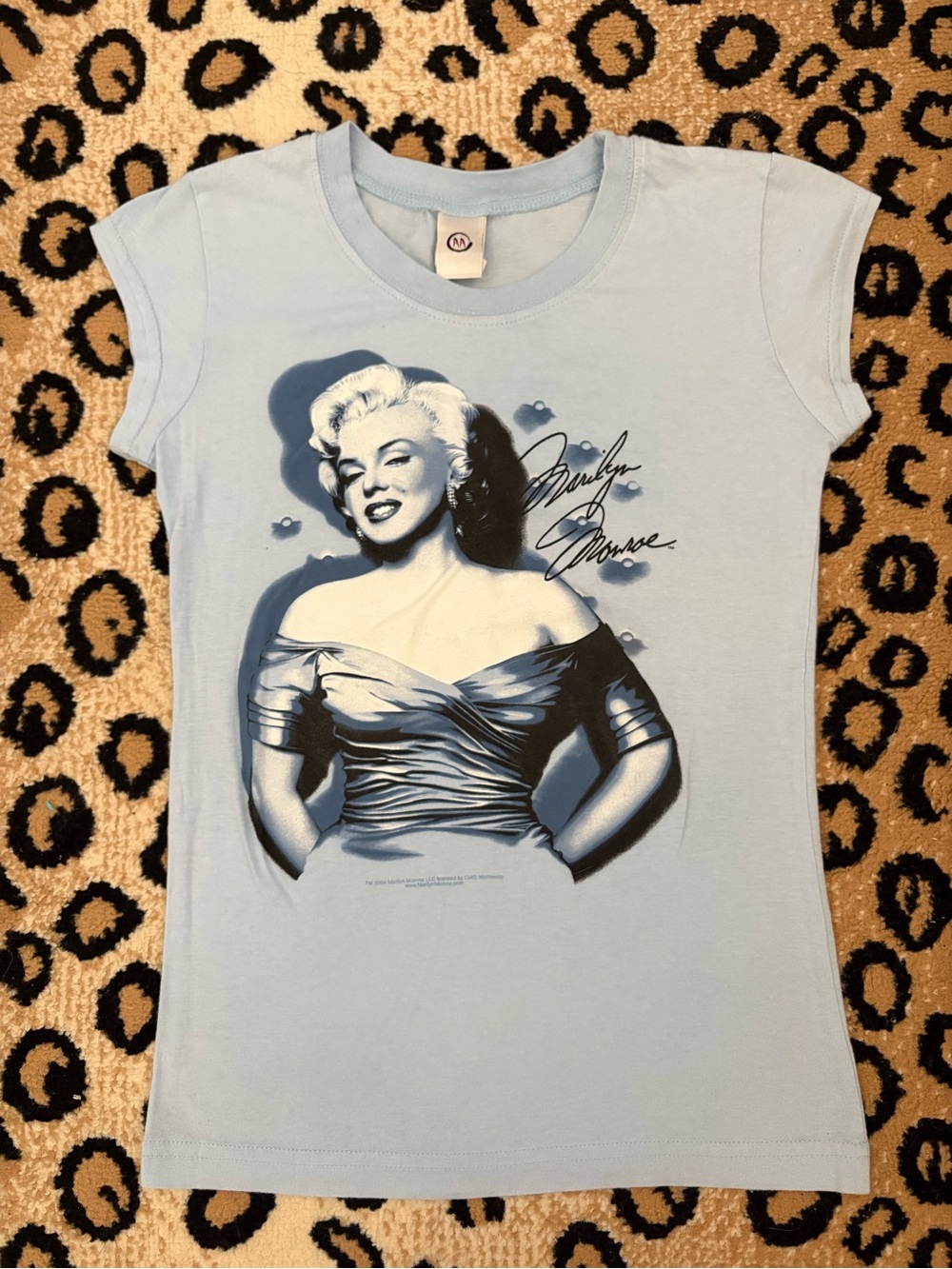 Vintage Y2K 100% Cotton Marilyn Monroe Graphic Fitted Longline Baby Tee